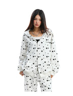 Full Print Star Rabbit Ears Hooded Sweatshirt Set