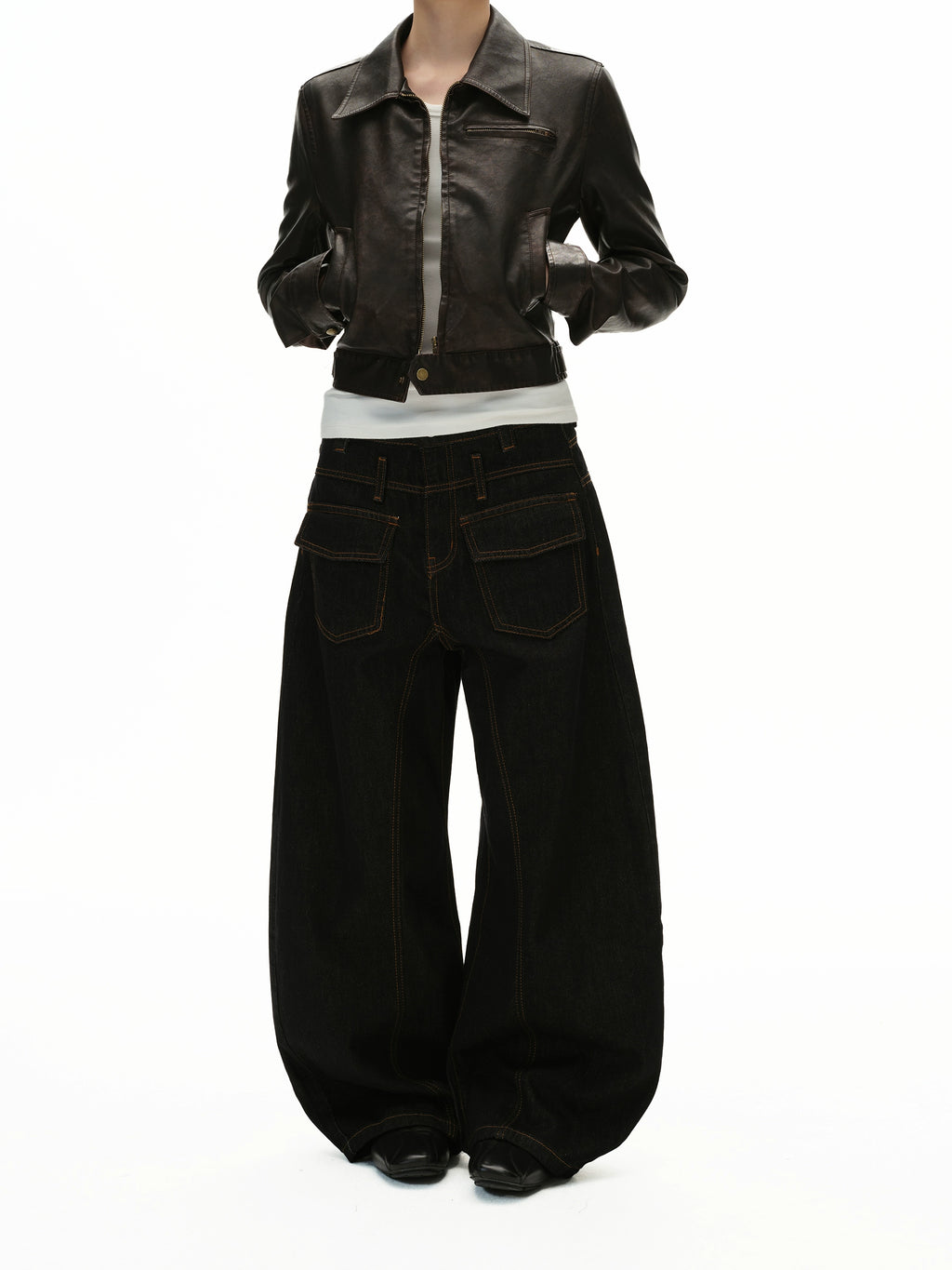 Niche Reverse Two Bag Black Jeans