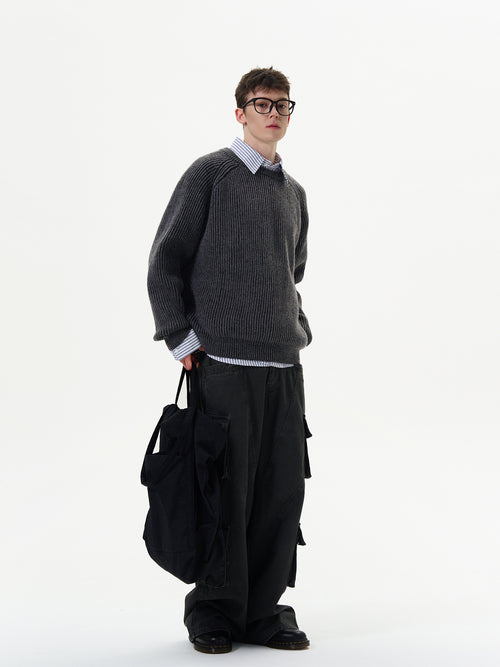 Casual Crew Neck Cable-Knit Sweater