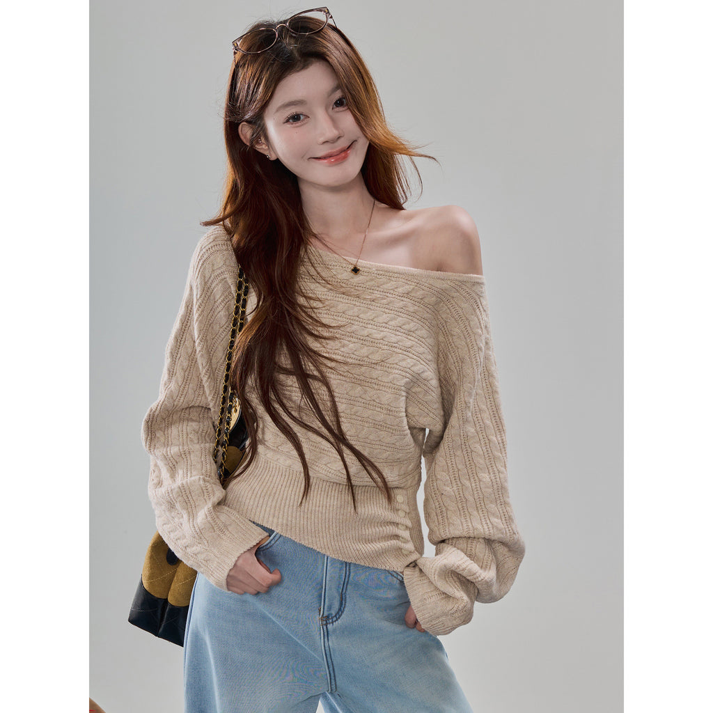 Shoulder Soft Knitted Sweater