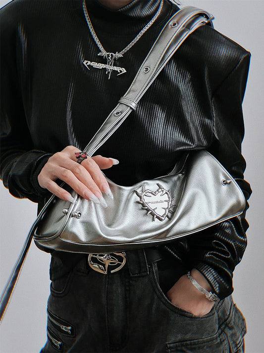 Heart of Thorns Armpit Baguette Crossbody Bag