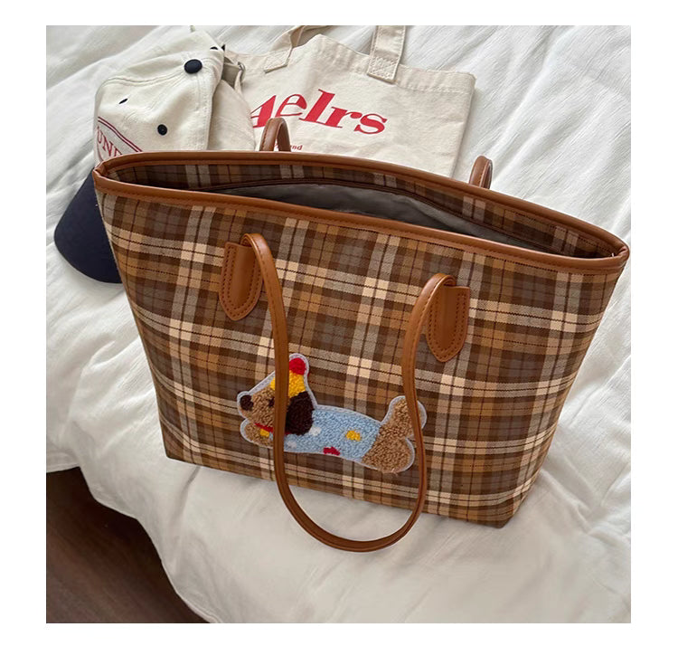 Capacious Caro Puppy Tote Bag
