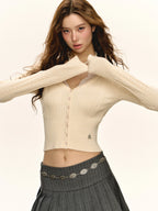 Sense Lace Panel Slim fit Knitwear Top