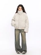 American Stand Collar Short Down Puffer Jacket