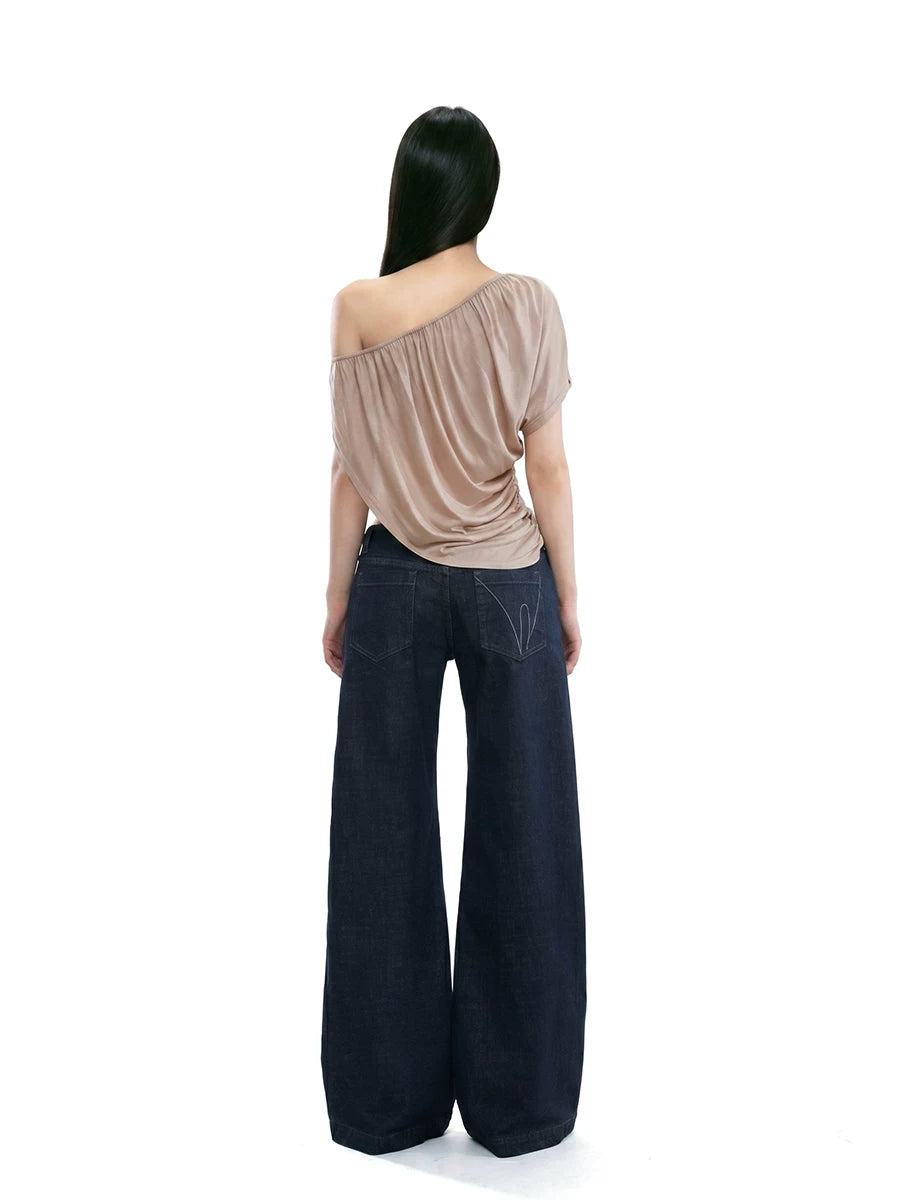 Draped Off-Shoulder Ruched Top