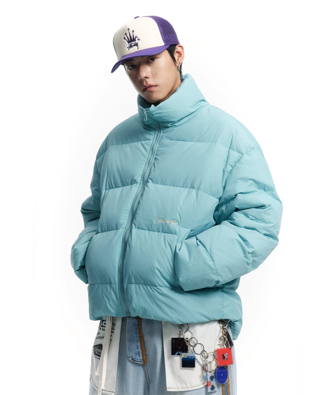 CoosRetro Embroidery Puffer Jacket