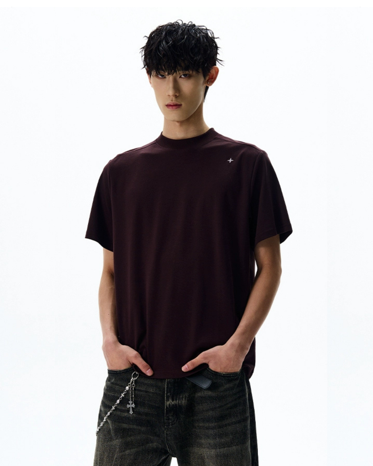 Simple Polaris Cropped Embroidered Tee