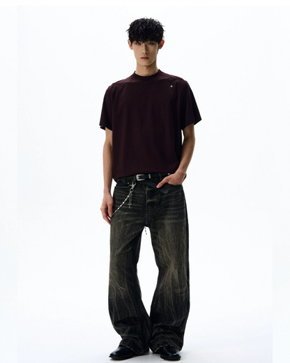 Simple Polaris Cropped Embroidered Tee