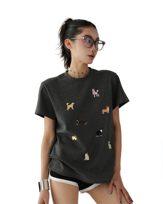 Fun Puppy Embroidered Tee