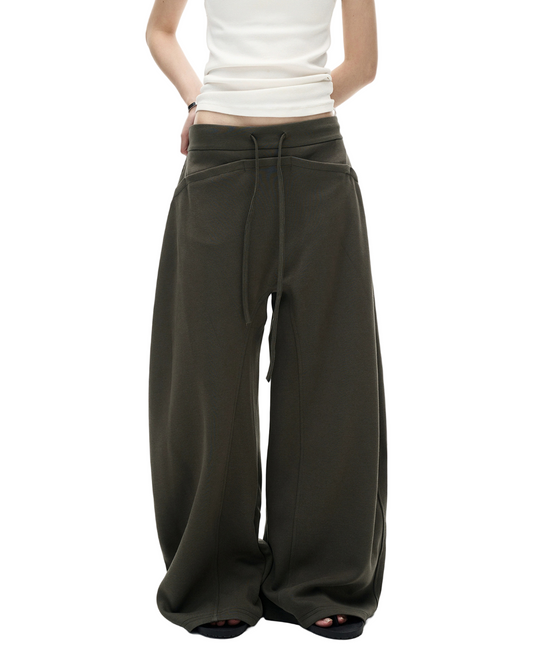 Retro Curved Stitching Sweatpants