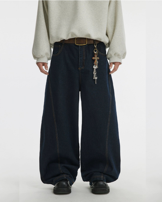 Wide-Legged Loose Casual Jeans