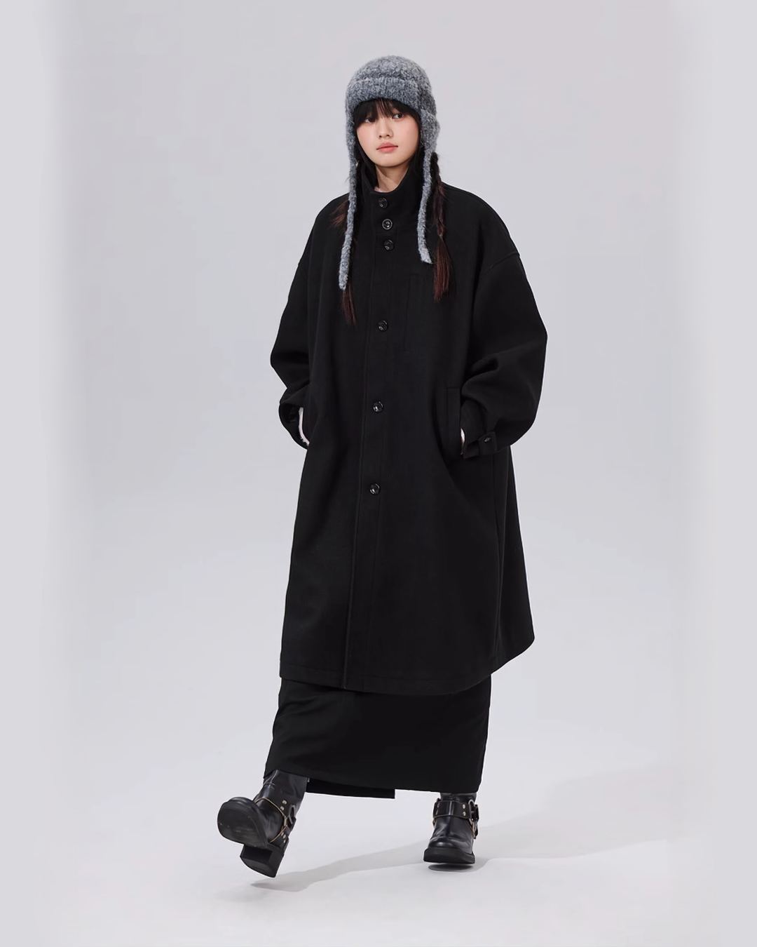 Unisex Heavy Weight 600g Long Woolen Trench Coat
