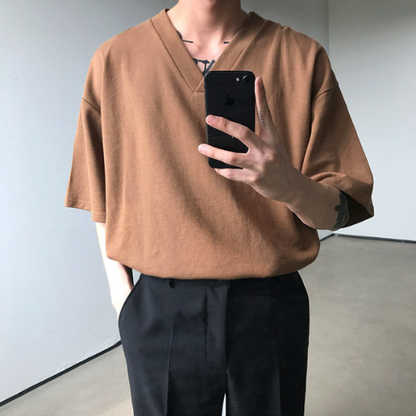 N.11003 V-Neck Oversized Tee