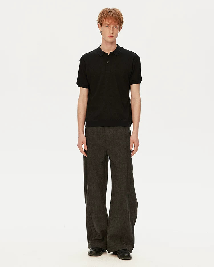 Polo Collar Knit Top