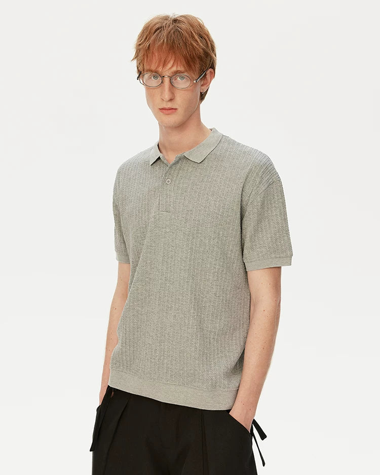 Polo Collar Knit Top