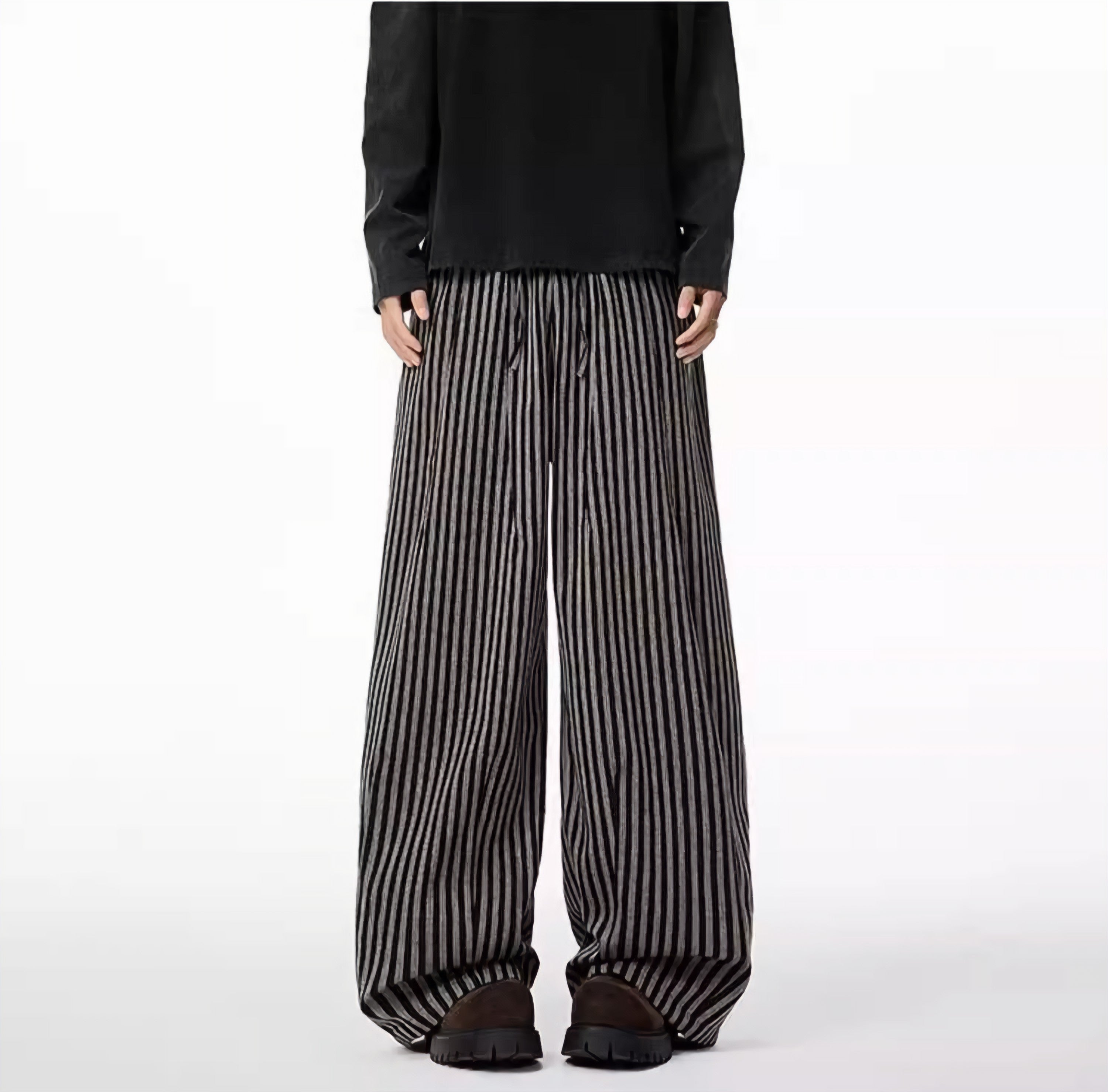 Vertical Striped Slacks Straight-leg Pants