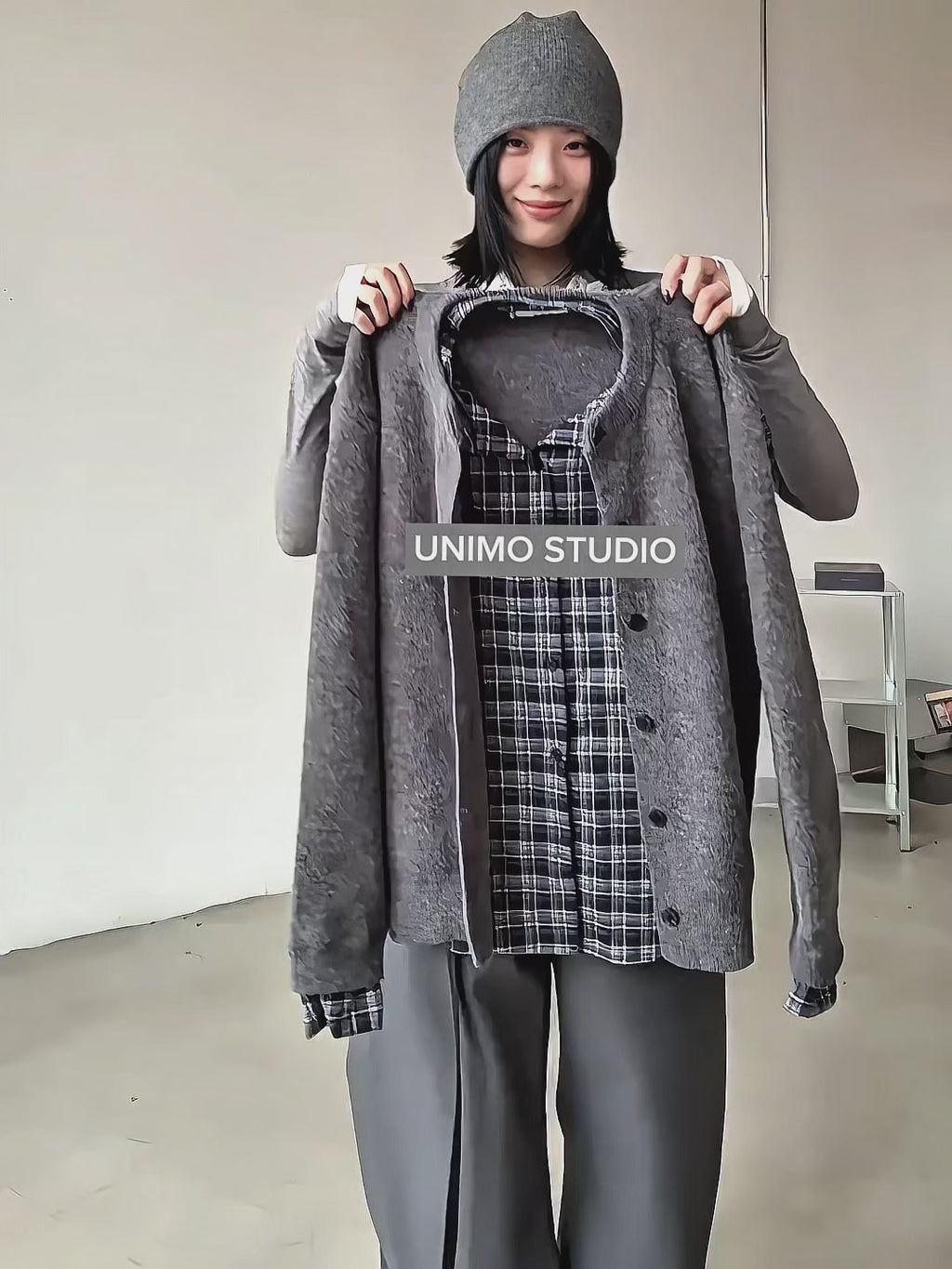 Old Money Spliced Plaid Cardigan