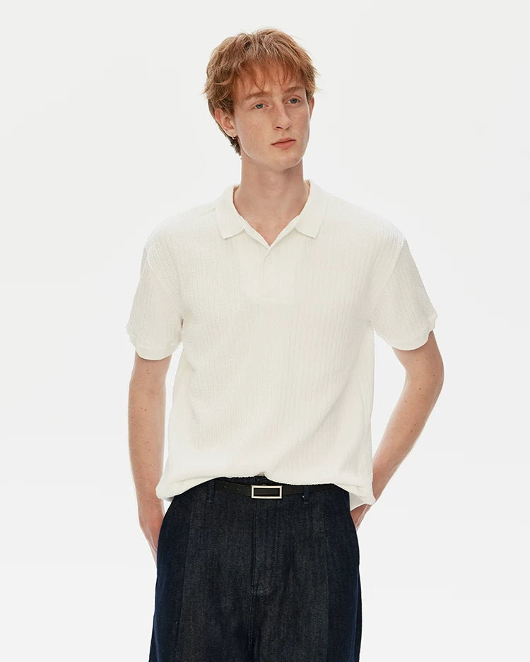 Polo Collar Knit Top