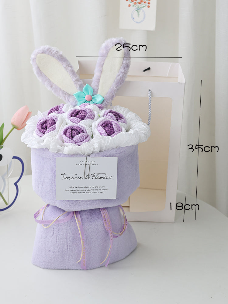 Bunnie roses handcrafted flowers bouquet