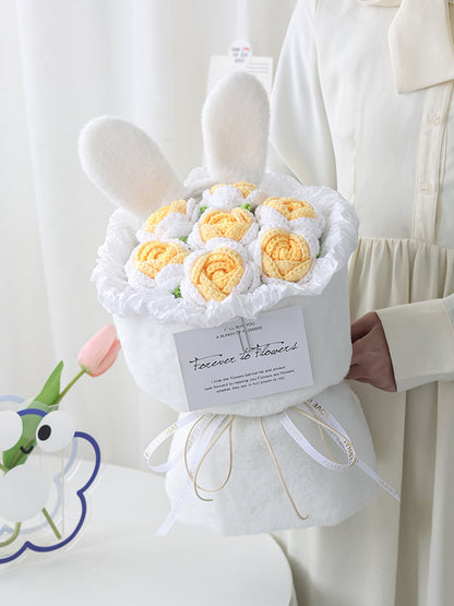 Bunnie roses handcrafted flowers bouquet