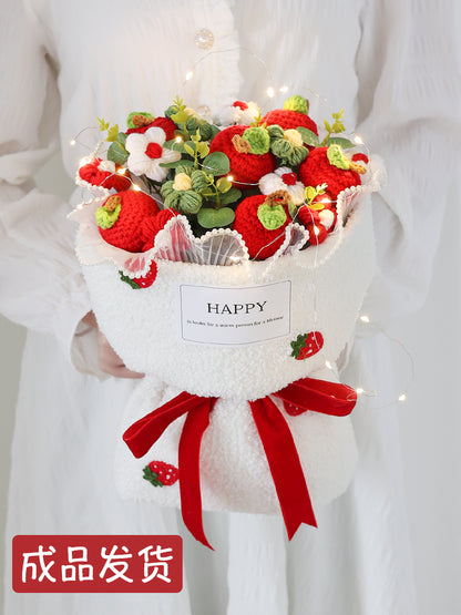 Cutie crochet apple strawberry flower bouquet