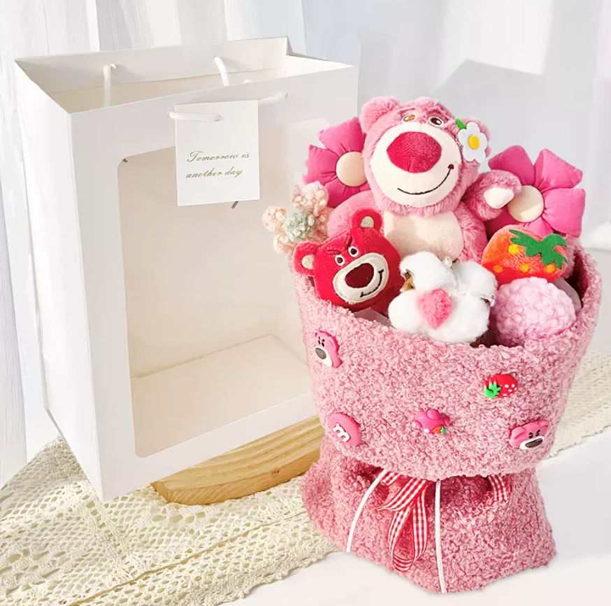 Cartoon crochet flower doll bouquet