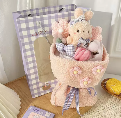 Cartoon crochet flower doll bouquet